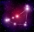space background with stars and capricorn constellation