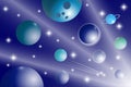 Space background with stars, planets and comets Royalty Free Stock Photo