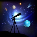 Space Background With Telescope