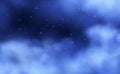 Space background. Universe magic dark sky. Blue night nebula clouds. Starry heaven wallpaper. Stars constellation