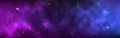 Space background wide. Realistic cosmos with shining stars. Long banner with starry milky way. Magic stardust galaxy Royalty Free Stock Photo