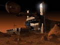 Space base on planet Mars Royalty Free Stock Photo