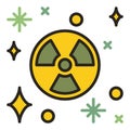 Space-Based Nukes vector Radiation colored icon or symbol Royalty Free Stock Photo