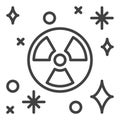 Space Based Nukes vector Radiation icon or sign in outline style Royalty Free Stock Photo