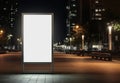 Space billboard commercial poster advertise board blank white street empty city Royalty Free Stock Photo