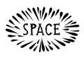 Space black isolated lettering art