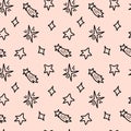 Space black and white doddle seamless pattern