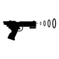 Space Blaster Children's Toy Futuristic gun Space gun shooting blaster wave icon black color vector illustration flat style image Royalty Free Stock Photo