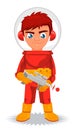 Space cadet boy cartoon Royalty Free Stock Photo