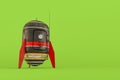 Space capsule isolated on green background