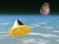 Space capsule re-enters atmosphere