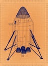 Space Capsule - Retro Blueprint