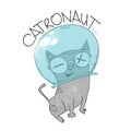 Space cat astronaut. Catronaut. print, t-shirt design