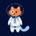 Space cats. Cute kitty in spacesuit and helmet. Childish kitten astronaut. Cosmic explorer. Funny cosmonaut. Galaxy