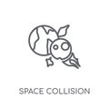 Space Collision linear icon. Modern outline Space Collision logo