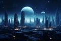 Space colonies modern futurism background
