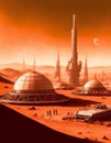 A space colony on a red planet