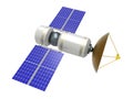 Space communication satellite. Geostationary satellite. Modern satellite. Satellite connection.