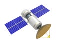 Space communication satellite. Geostationary satellite. Modern satellite. Satellite connection. Royalty Free Stock Photo