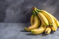 space copy backgroundempty structured grey bananas yellow Ripe Royalty Free Stock Photo