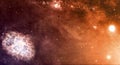 Space cosmic background of supernova nebula and stars field Royalty Free Stock Photo