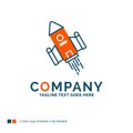 space craft, shuttle, space, rocket, launch Logo Design. Blue an Royalty Free Stock Photo