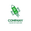 space craft, shuttle, space, rocket, launch Flat Business Logo t Royalty Free Stock Photo