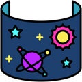 Space on curved screen icon, Metaverse related vector Royalty Free Stock Photo
