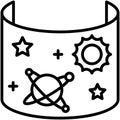 Space on curved screen icon, Metaverse related vector Royalty Free Stock Photo
