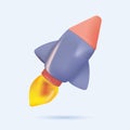 Space 3D shuttle launching adventure galaxy cartoon vector illustration. Spaceship rocket, startup vector. Space shuttle Royalty Free Stock Photo