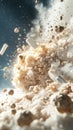 Space debris and dust cloud explode with cosmic matter floating during exploration Royalty Free Stock Photo