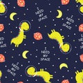 Space dinosaur pattern