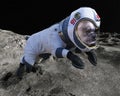 Space Dog, Moon Walk, Astronaut, Lunar Surface Royalty Free Stock Photo