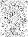 Space Doodle Coloring Page