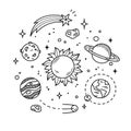 Space Doodle illustration Royalty Free Stock Photo