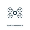 Space Drones icon. Monochrome simple line Future Technology icon for templates, web design and infographics