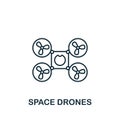 Space Drones icon. Monochrome simple line Future Technology icon for templates, web design and infographics