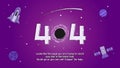 Space Elements `Black hole` Error 404 Page Design