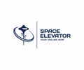 Space elevator logo design. Non-rocket space launch vector design