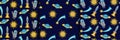 Space Embroidery Seamless Patterns set