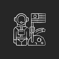 Space exploration chalk white icon on black background Royalty Free Stock Photo