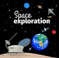 Space exploration illustration Royalty Free Stock Photo