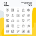 25 Space Exploration And Next Big Things Icon Set. 100% Editable EPS 10 Files. Business Logo Concept Ideas Line icon design Royalty Free Stock Photo