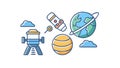 Space Exploration Planets Satellites Icon, vector design Generative AI Royalty Free Stock Photo