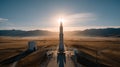 Rocket Launch at Sunrise Royalty Free Stock Photo