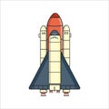 Space exploration space shuttle icon cartoon vector illustration graphic design, Space Shuttle filled outline icon, transport and