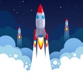 Start Up business rocket vector illustration for space banners or posters in vector format Royalty Free Stock Photo