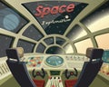 Space Exploration ,view from the spaceship cockpit