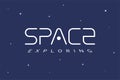 Space exploring logo concept. Galaxy exploration company logotype template. Universe trip brand symbol. Star tourism Royalty Free Stock Photo