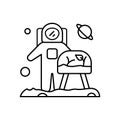 Space farming, cosmonaut plant icon. Simple line, outline vector elements of interplanetary colonization icons for ui and ux,